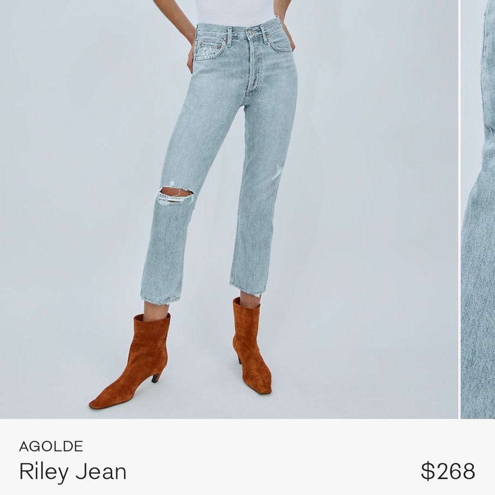 Agolde riley distressed denim